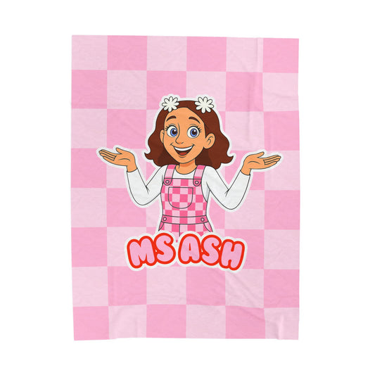 Ms Ash Plush Velveteen Blanket (Pink)
