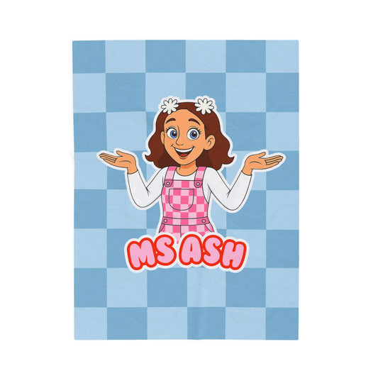 Ms Ash Plush Velveteen Blanket (Blue)