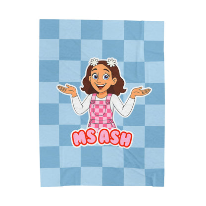 Ms Ash Plush Velveteen Blanket (Blue)
