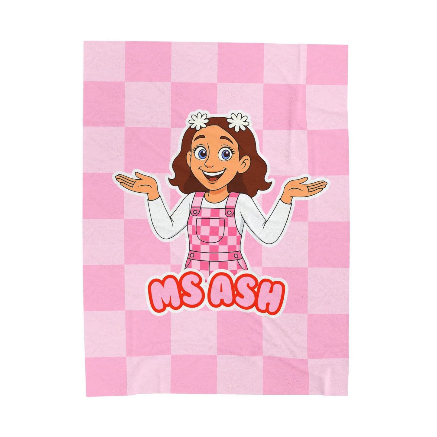Ms Ash Plush Velveteen Blanket (Pink)