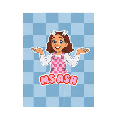 Ms Ash Plush Velveteen Blanket (Blue)