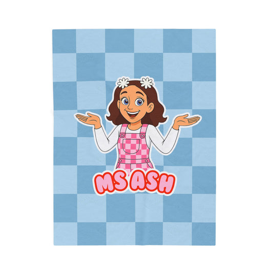 Ms Ash Plush Velveteen Blanket (Blue)