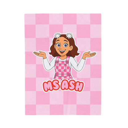 Ms Ash Plush Velveteen Blanket (Pink)