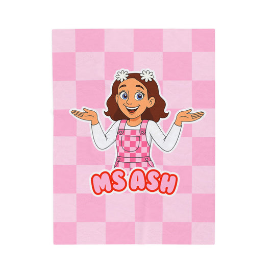 Ms Ash Plush Velveteen Blanket (Pink)